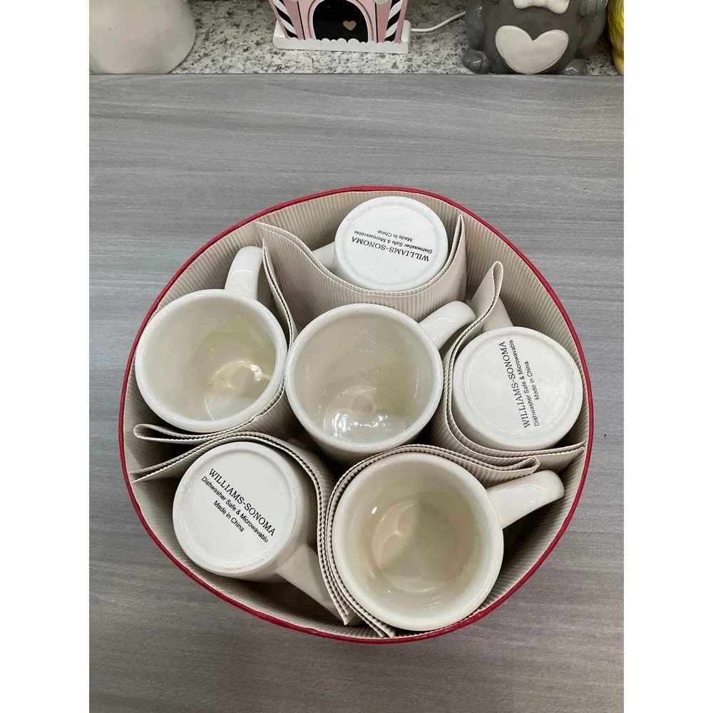 WILLIAMS‎ SONOMA SET OF SIX ASSORTED DECORATIVE SNOWMAN MUGS